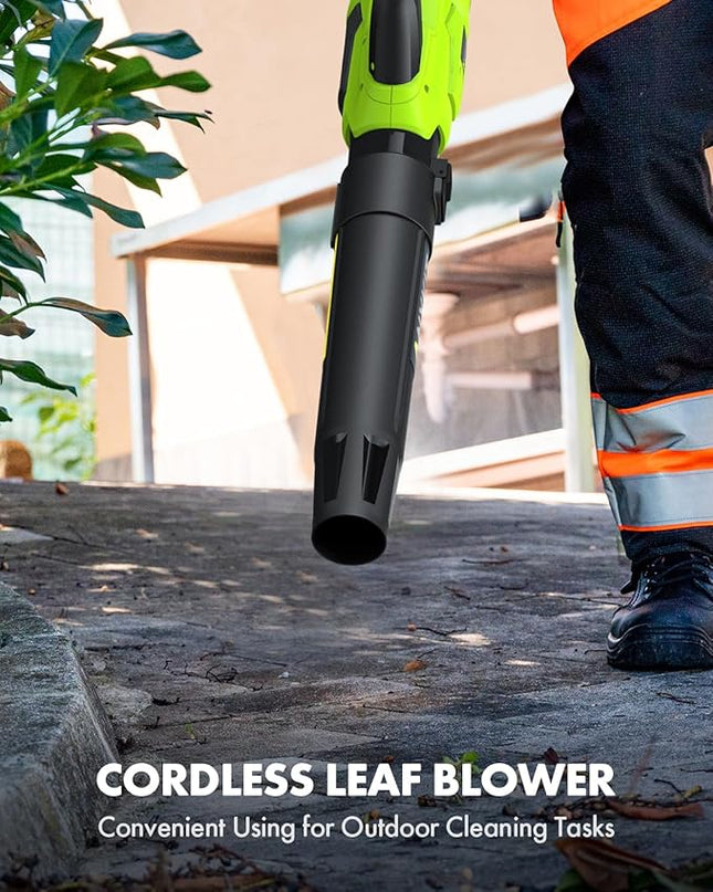 Leaf Blower Cordless with Battery and Charger - Anykit 20V Electric Leaf Blower 2 Speed Modes, Blower Cordless Battery Leaf Blower for Clearing Deck Sidewalk Driveway - LeafyLoom