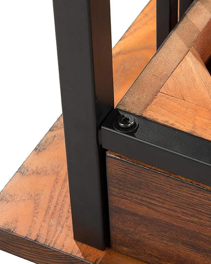 Leick Home 11200 Ironcraft Rustic Writing/Computer Desk with Drop Front Keyboard Drawer, Mission Oak and Black, 22x 46x 30, Brownbronze - LeafyLoom