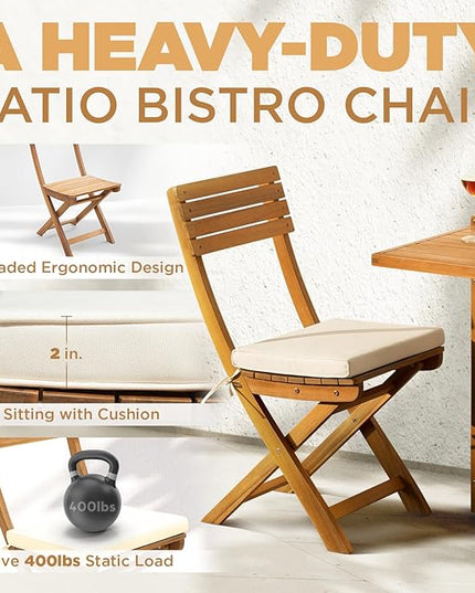 Natural Bistro Set, Onesize, Flower Shelf Table - LeafyLoom