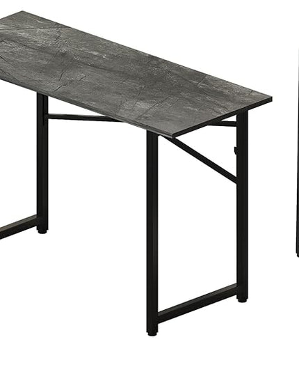 Folding Computer Desk 47 inch Writing Gaming Computer Camping Table, No Assembly Required Home Office Desk, Grey - LeafyLoom