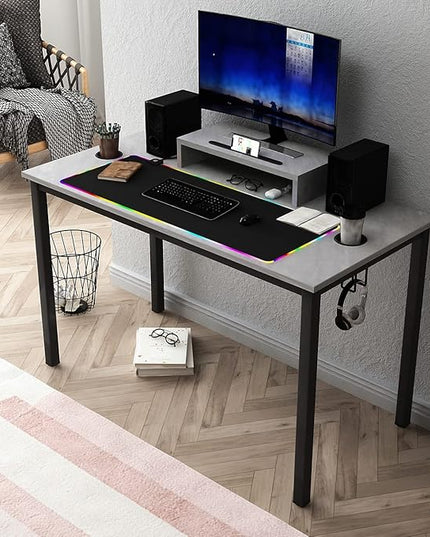 Need Gaming Desk- 47" All-in-one Gamer Computer Table with Headphone Hook/Cup Holder, Professional Game PC Workstation, AC14-12060LBPRO-ND - LeafyLoom