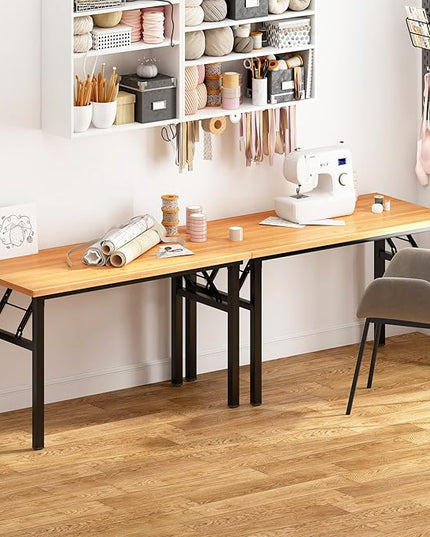 Need Office Computer Desk - 47.2L Sturdy and Heavy Duty Folding Laptop Table,Writing Table/Home Office Desk/Sewing Table,No Assembly Required (Teak Color) AC5BB12060 - LeafyLoom
