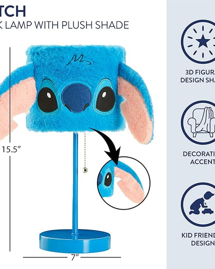 Idea Nuova Disney Stitch Figural Plush Shade Table Lamp, Blue - LeafyLoom