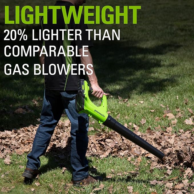 Greenworks 24V Axial Blower (100 MPH / 330 CFM), 2.0Ah Battery and Charger - LeafyLoom