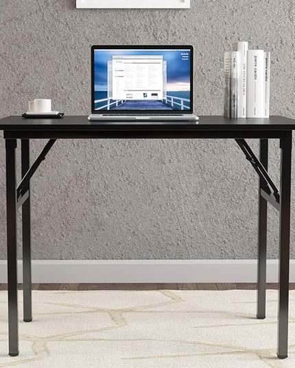 Need Computer Desk Folding Table Writing Desk/Compact Desk/Foldable Desk with BIFMA Certification, No Install Needed, Black AC5CB-100-60 - LeafyLoom