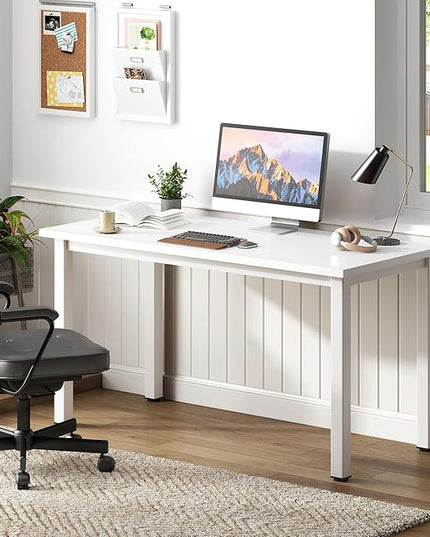 Need Computer Desk, 47 inch Home Office Desk, Modern Simple Style Home Office Gaming Desk, Basic Writing Table for Study Student, White - LeafyLoom