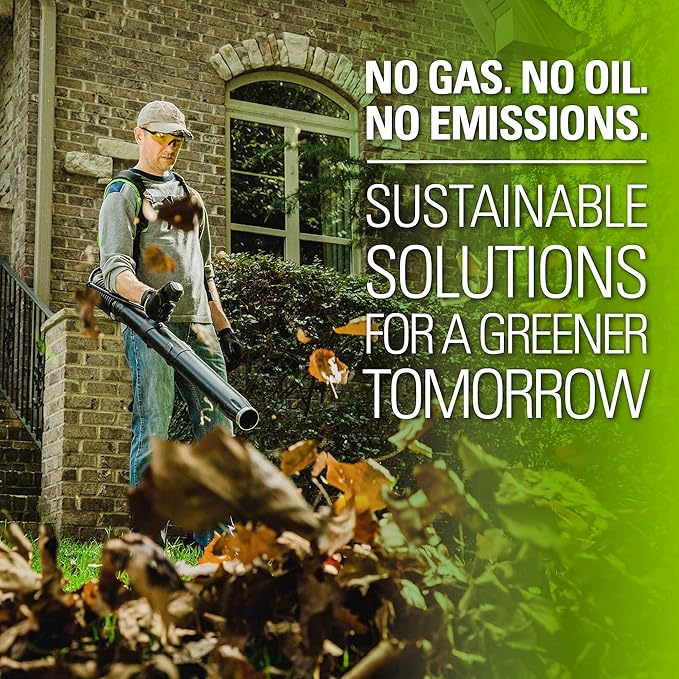 Greenworks 80V (180 MPH / 610 CFM / 75+ Compatible Tools) Cordless Brushless Backpack Blower, 2.5Ah Battery and Rapid Charger Included, Green/Black - LeafyLoom