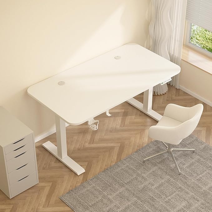 Electric Height Adjustable Stand up Desk Home Office Ergonomic Computer Workstation(Frame Only) - LeafyLoom