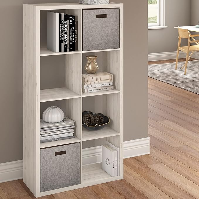 ClosetMaid 4584 Decorative Open Back 8-Cube Storage Organizer, Bleached Walnut - LeafyLoom