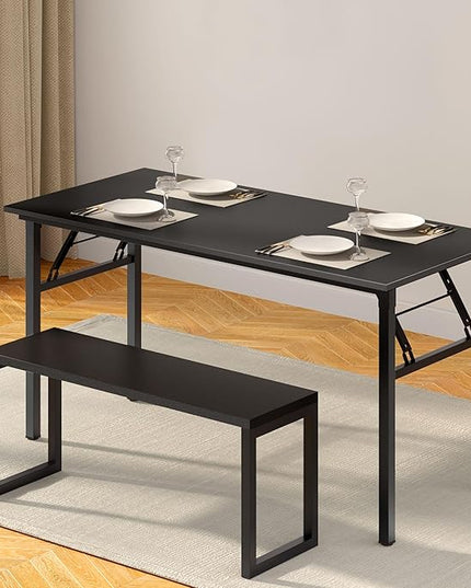 Need Home Office Desk - 60 Inches Large Computer Desk Sturdy Black Table Foldable Desk Gaming Computer Table No Assembly Required AC5CB 60 inch - LeafyLoom