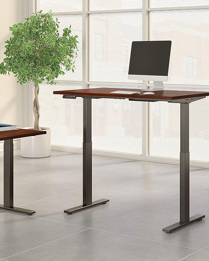 Bush Business Furniture Move 60 Electric Ergonomic Sit-Stand Computer Table for Home and Professional Office, 48W x 24D, Hansen Cherry - LeafyLoom