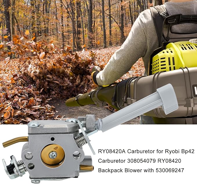 RY08420A Carburetor for Ryobi Bp42 Carburetor 308054079 RY08420 Backpack Blower with 530069247 Repower Parts Kit Engine - LeafyLoom