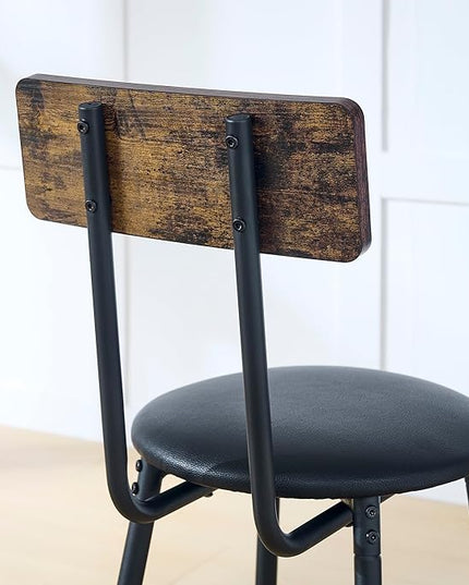 NicBex Small Dining Table for 2 Breakfast Nook Table Set Wood Top Metal Base Side Table Industrial Bar Table with Two Chairs, Adjustable Table Base Bistro Whiskey Pub Table, Antique Brown - LeafyLoom