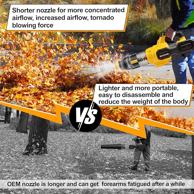Blower Nozzle for Dewalt 60V MAX Leaf Blower(DCBL772X1 DCBL772B DCMBA572N), Car Drying Nozzle for Dewalt 60V- Bare Nozzle 1 Pack - LeafyLoom