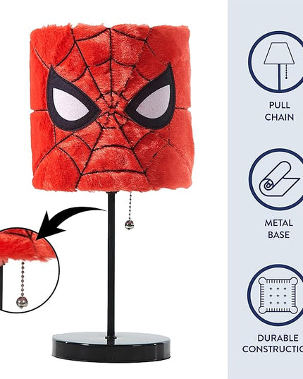 Idea Nuova Marvel Spiderman Plush Shade Stick Table Lamp, Red - LeafyLoom