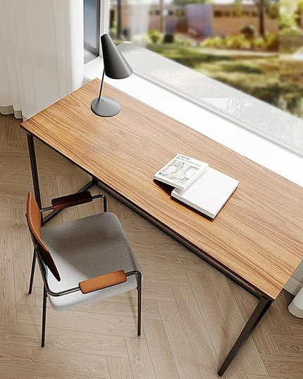 Folding Desk 40 Inch - Small Foldable Desk for Small Space Minimalist, Space Saving Collapsible Compact Desk Portable Table for Craft, Writing, Study and Work (No Assembly Required) - LeafyLoom