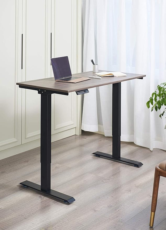 Kaboon Universal Tabletop 55"x27.5", Solid One-Piece Melamine Table Top, Double Desk L-Desk DIY, Home and Office Countertop,Eucalyptus/Dark Walnut - LeafyLoom
