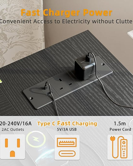 L Shaped Computer Desk with Power Outlets, 47 Inch Small Corner Desk with Reversible Shelves, Gaming Desk Computer Table Study Writing Table for Home Office Bedroom Small Space, Black - LeafyLoom