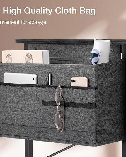 ODK Computer Desk Large Office Desk, 48 Inch Writing Desk with Storage, Modern PC Desk Work Table with Headphone Hook for Home Office, Black - LeafyLoom