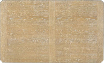 6-Piece Retro Dining Set, Minimalist Rectangular Table and 4 Upholstered Chairs & 1 Bench with a Shelf for Kitchen Living Room, Natural Wood Wash, 60" L x 43" W x 30" H - LeafyLoom