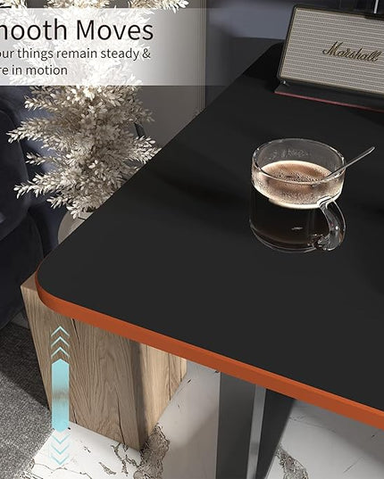 Monomi Height Adjustable Electric Standing Desk, 48 x 24 Inches Sit Stand up Desk, Memory Computer Home Office Desk (Black Frame+ Black Top) - LeafyLoom