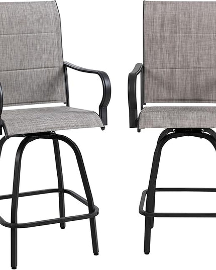 Shintenchi HGB-GR-C patio bar sets, Set of 2, Padded Gray - LeafyLoom