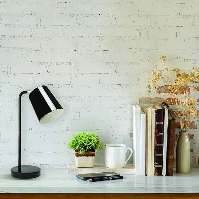 Newhouse Lighting NHDK-OS-BK Oslo Contemporary Desk Lamp with LED Bulb Included, Black - LeafyLoom