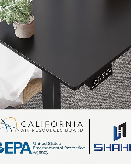 L-Shaped Electric Standing Desk, 63 x 48 Inches Height Adjustable Coner Table, Home Office Computer Workstation, Black, 63 x 48 Inch - LeafyLoom