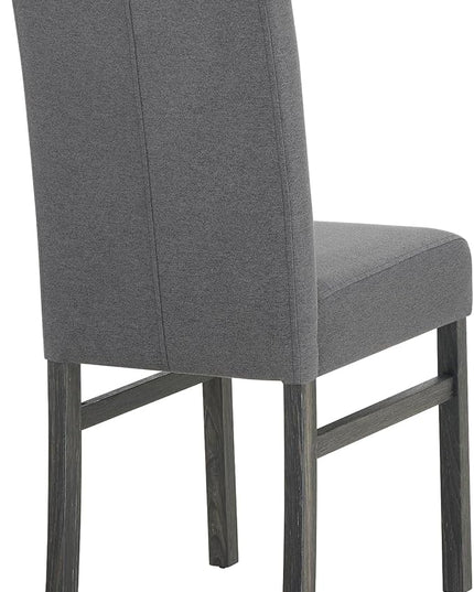 RITSU 5 Piece Kitchen Dining Set, Small Rectangular Table with Storage Shelf and 4 Upholstered Chairs, for Farmhouse, Apartment, Restaurant, Gray - LeafyLoom