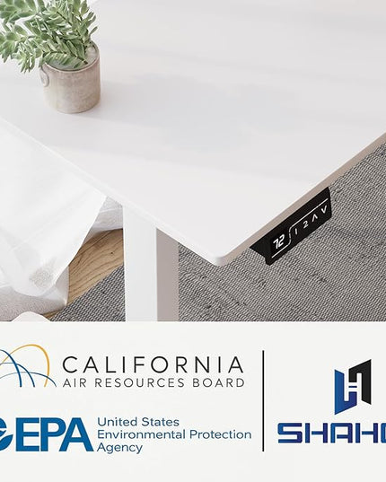 L-Shaped Electric Standing Desk, 63 x 55 Inches Height Adjustable Coner Table, Home Office Computer Workstation, White, 63 x 55 Inch - LeafyLoom