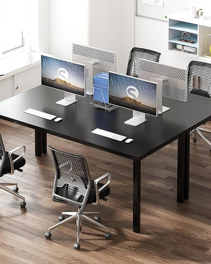 Need 70.8 Inch Executive Office Desk, Large Stylish Computer Desk, Simple Study Writing Desk, Workstation Business Furniture for Home Office, Black - LeafyLoom
