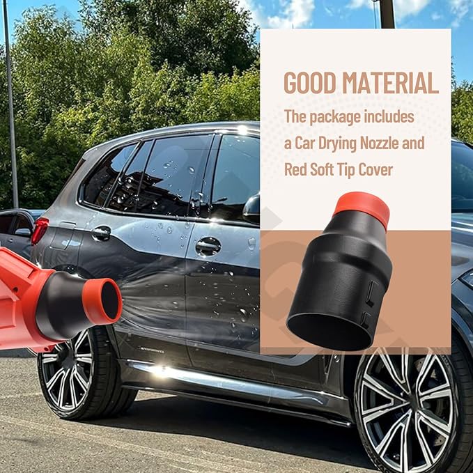 Car Drying Nozzle for Milwaukee M18 Fuel Single Battery 2724-20 2728-20 M18 Leaf Blowers, Car Drying Nozzle for Milwaukee Leaf Blowers with Red Soft Tip Cover - LeafyLoom