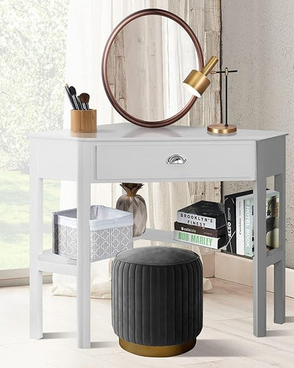 Giantex with One Drawer and One Storage Shelf, White Finish - LeafyLoom