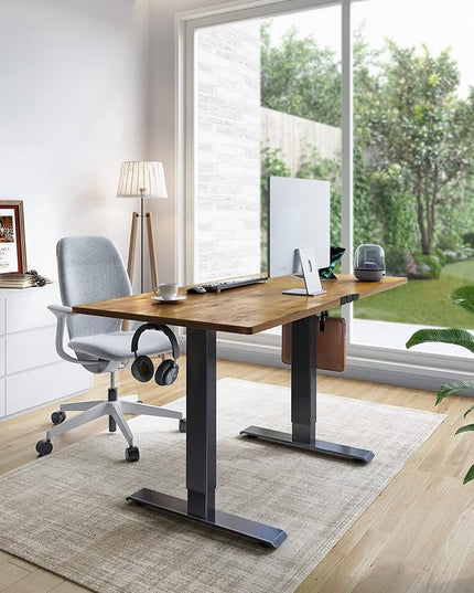Marsail Standing Desk with Drawer, 55x24 Inch Adjustable Height Standing Desk, Electric Stand up Desk, Sit Stand Home Office Desk, Ergonomic Workstation for Home Office Computer Gaming Desk Rustic - LeafyLoom