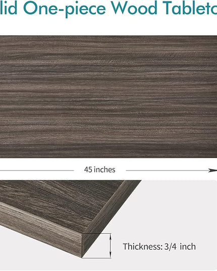 Kaboon Universal Tabletop 45"x20", Solid One-Piece Melamine Table Top, Double Desk L-Desk Floating Desk DIY, Home and Office,Eucalyptus/Dark Walnut - LeafyLoom
