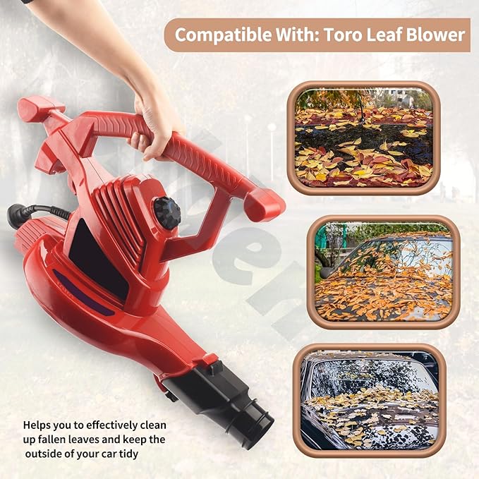 Blower Flat Nozzle Vacuum Tubes, Car Drying Nozzle Compatible with Toro Leaf Blower, Leaf Blower Flat Nozzle for 51619 51502 Leaf Collection Blower Bag - LeafyLoom