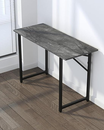Folding Computer Desk 47 inch Writing Gaming Computer Camping Table, No Assembly Required Home Office Desk, Grey - LeafyLoom