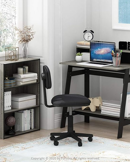 Furinno Simplistic A Frame Computer Desk, Black/French Oak Grey - LeafyLoom