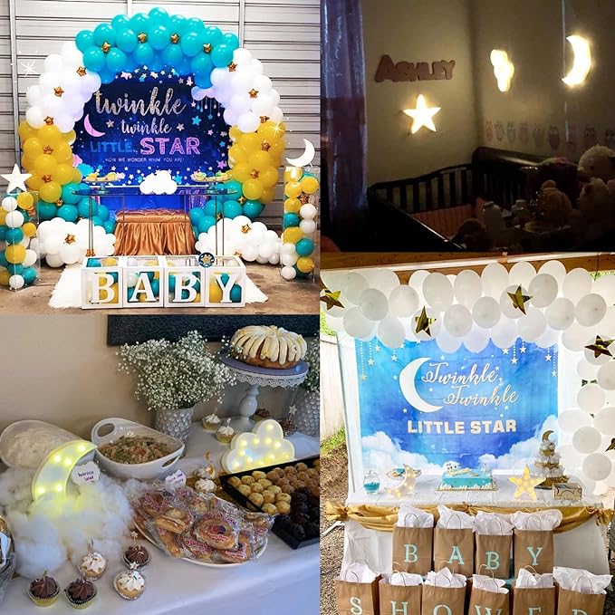3Pcs Decorative LED Crescent Moon Star Cloud Night Light Can Be Hung On The Wall Children’S Room Room Light, Suitable for Birthday Parties, Holiday Decorations, Baby Room Decoration. - LeafyLoom