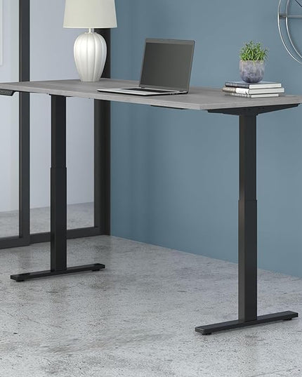 Bush Business Furniture Move 60 Electric Ergonomic Sit-Stand Computer Table for Home and Professional Office, 72W x 30D, Platinum Gray - LeafyLoom