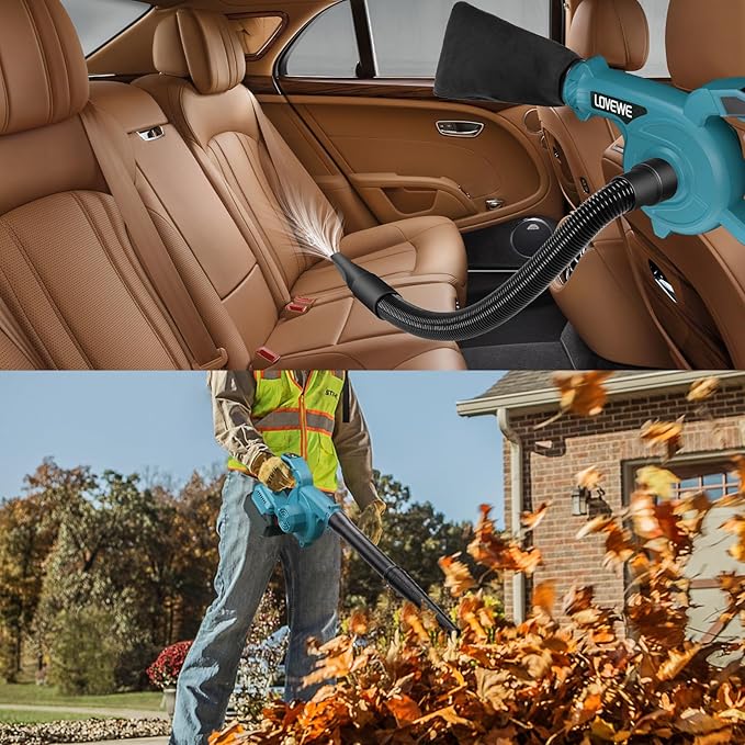 Cordless Leaf Blower, 150Mph 3 Speed Mode Handheld Electric Leaf Blowers 2-in-1 Lightweight Mini Cordless Leaf Vacuum with Brushless Motor for 18-21V Battery(Battery Not Included) - LeafyLoom
