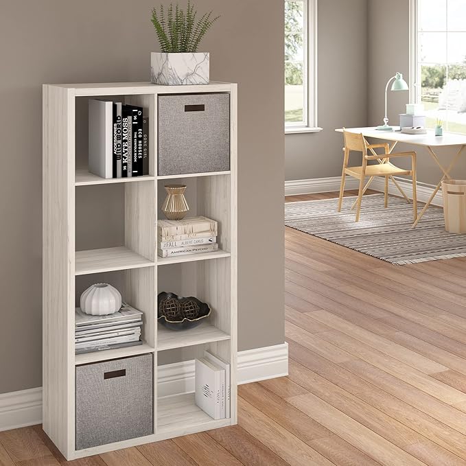 ClosetMaid 4584 Decorative Open Back 8-Cube Storage Organizer, Bleached Walnut - LeafyLoom