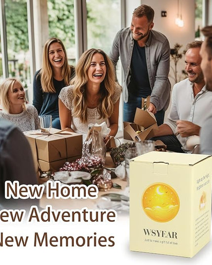 WSYEAR Housewarming Gift for New House Decor, Table Lamp Housewarming Gift Ideas,House Warming Gifts New Home Women Couple, New Home New Adventure New Memories - LeafyLoom