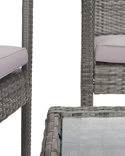 Safavieh PAT7507B Collection Bassey Grey 4-Piece Outdoor Living Patio Set - LeafyLoom