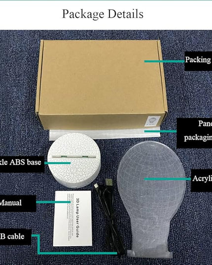 Violin Instrument Night Light 3D Visual Desk Lamp Violin Toy Household Home Room Decor 7 Colors Change Bedroom Touch Table Light Birthday Gift Christmas for Kids and Adult Violin Lover - LeafyLoom