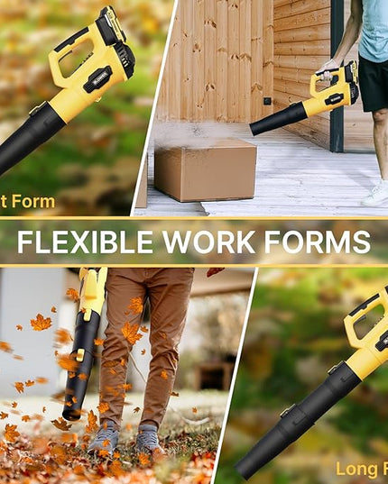 Leaf Blower, 21V Electric Cordless Leaf Blower, 2 X 2.0Ah Batteries and Charger Included, Lightweight Leaf Blower for Patio Cleaning, Lawn Care, Blowing Leaves and Dust, etc. - LeafyLoom