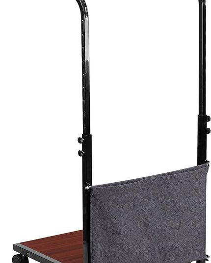 Flash Furniture Charger Mobile Sit-Down, Stand-Up Mahogany Computer Ergonomic Desk with Removable Pouch (Adjustable Range 27'' - 46.5'') - LeafyLoom
