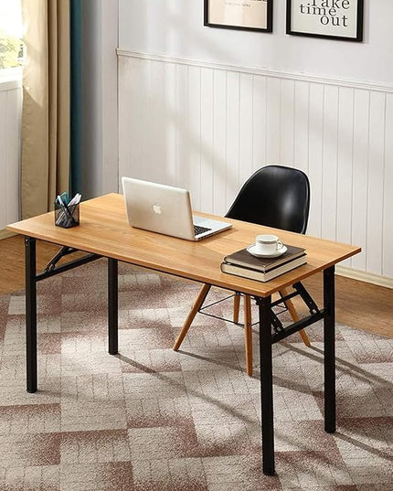 Need Office Computer Desk - 47.2L Sturdy and Heavy Duty Folding Laptop Table,Writing Table/Home Office Desk/Sewing Table,No Assembly Required (Teak Color) AC5BB12060 - LeafyLoom