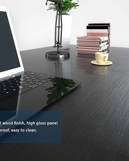 Foxemart Modern Small Computer Desk, 32 Inch, Sturdy Laptop Study Desk Table for Home Office, Black - LeafyLoom
