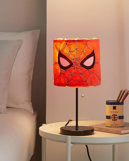 Idea Nuova Marvel Spiderman Plush Shade Stick Table Lamp, Red - LeafyLoom